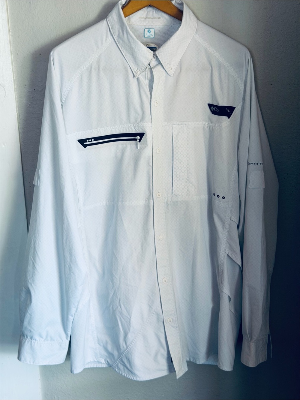 Columbia PFG Airgill Chill Zero Outdoors Long Sleeve Button Shirt Men XL